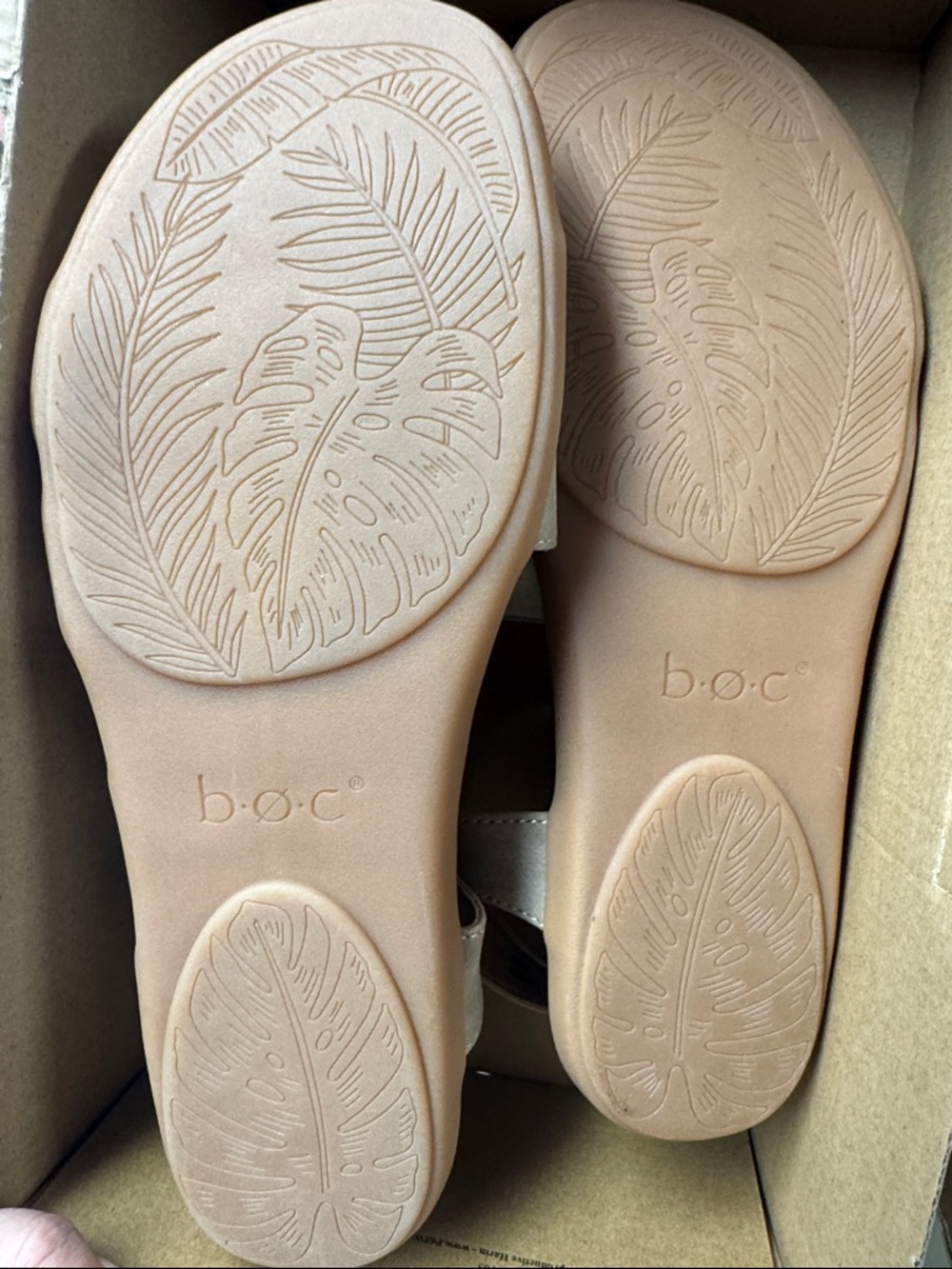 b.o.c. Women's Taupe Strappy Suede Sandals - Picture 3 of 4